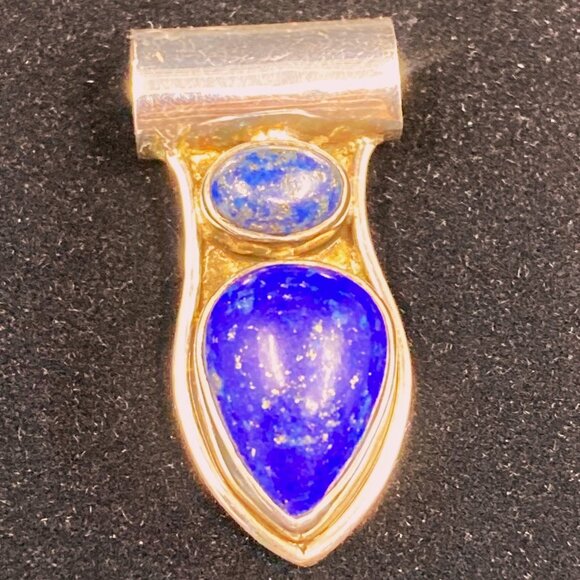 Distinctive lapis lazuli & sterling silver pendant - Picture 2 of 5